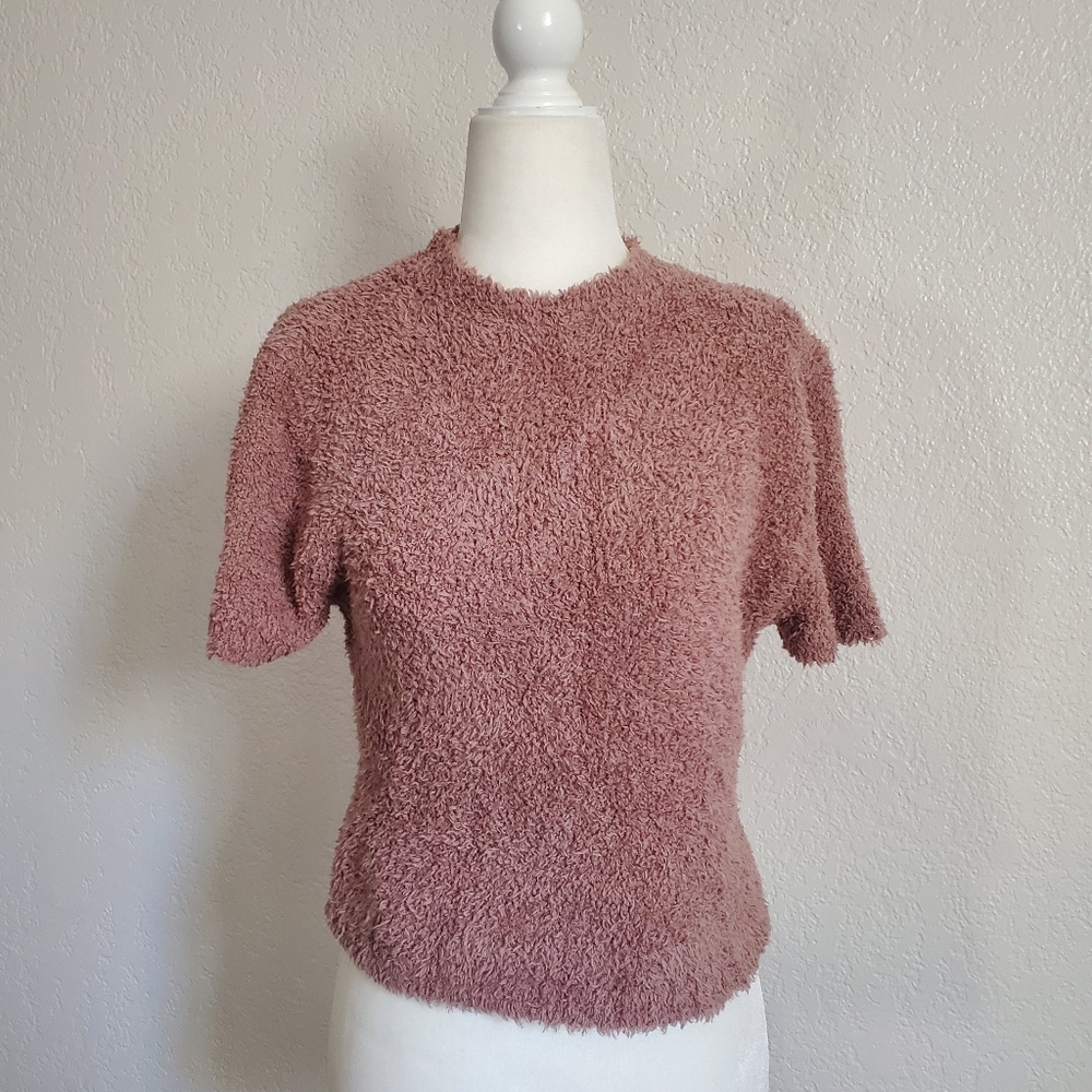 Skims Fuzzy Cropped Top Tee Teddy Fleece L/XL